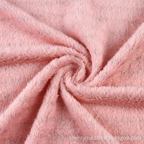 New design polyester coral fleece brushed knit fabric